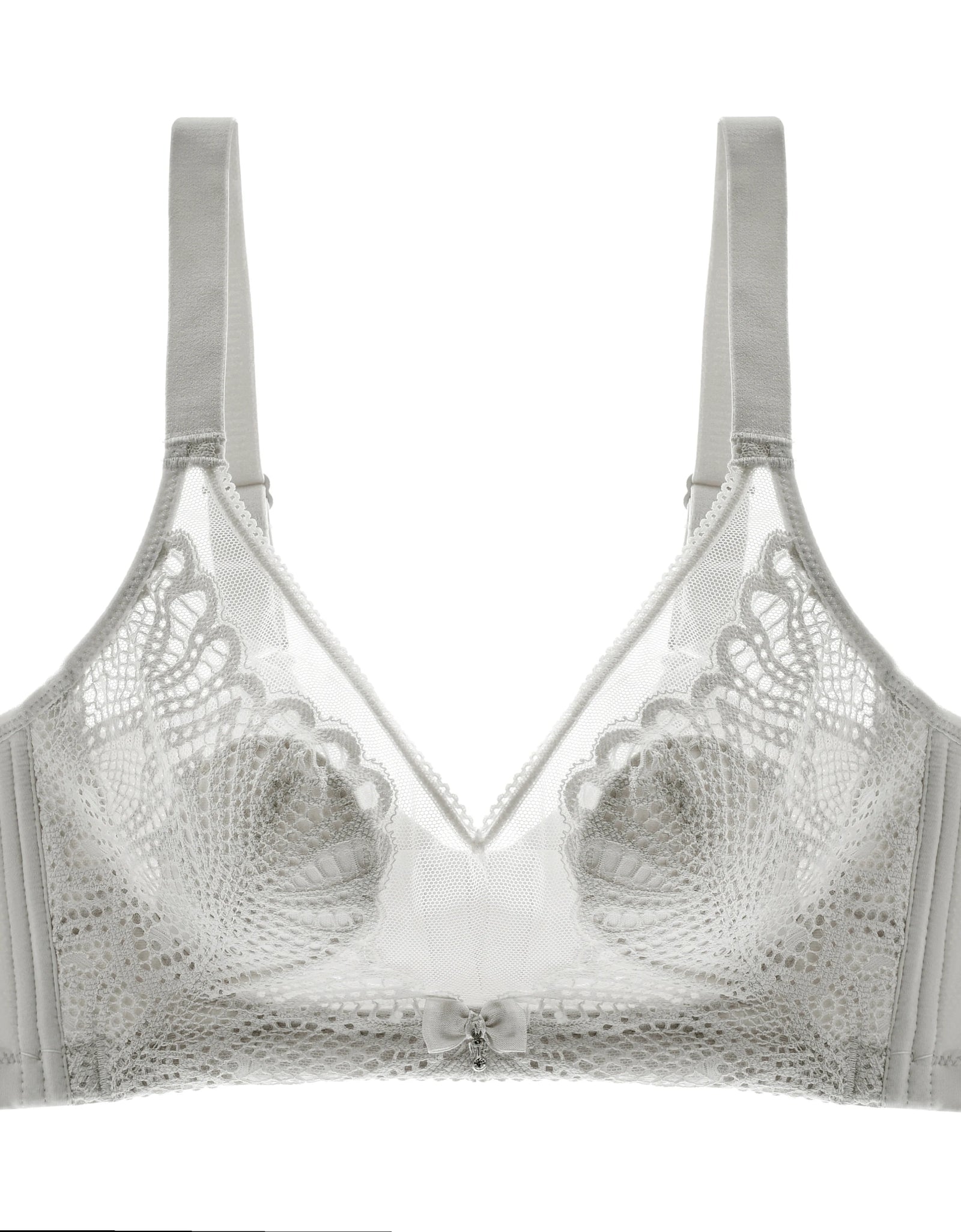 Women’s Lace Transparent Rabbit Ears Bra – Soft, Wire-Free Push-Up with Adjustable Straps