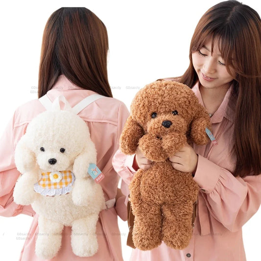 Cute Teddy Dog Plush Backpack Soft Shoulder Bag