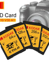 KODAK SD Cards for Camera 100MB/s High Speed Memory Card 256GB 128GB 64GB SDXC C10 A1 U3 V30 UHS-I sdcards for 4K HD SLR DV