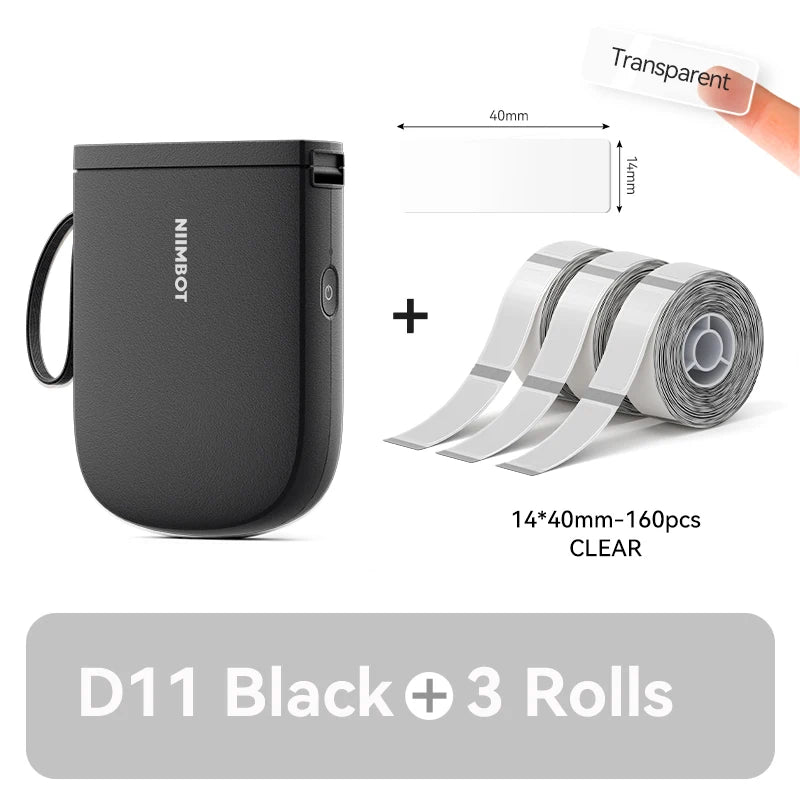 D11 Mini Label Printer 300DPI, Bluetooth Wireless Inkless Sticker Maker, Portable Label Machine for Name Tags, Kitchen & Home