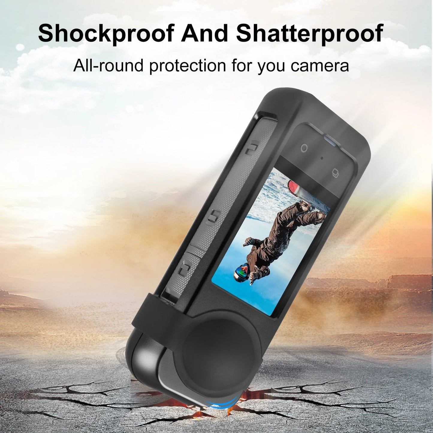 for Insta360 X3 Metal Aluminum Alloy Protective Cage Rig Housing Frame with Silicone Lens Cover