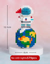 Mini Micro Rocket Building Blocks Space Moon Satellite Astronaut Diamond Bricks Constructor Toys for Children Gifts LED Light