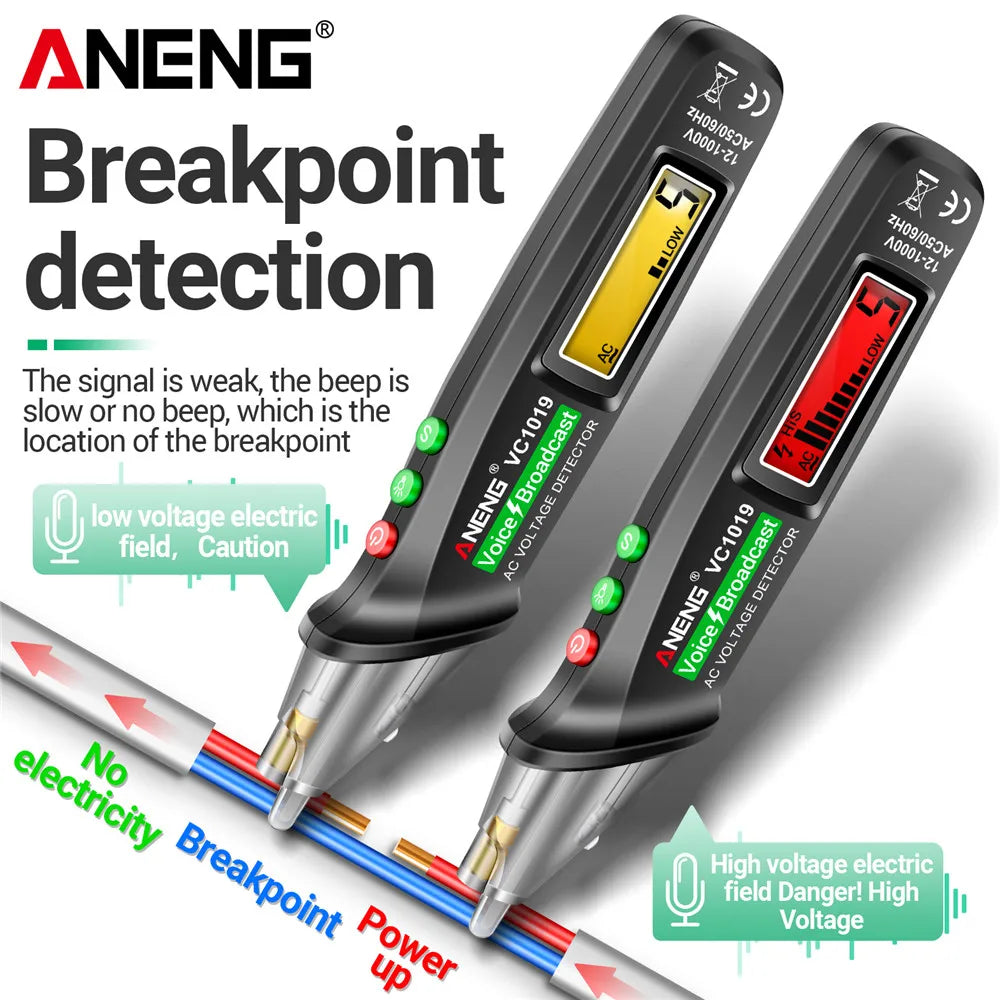 Circuit Breaker Finder with Voice Broadcast and Infrared Sensor Positioning Voltage Tester Electric Wire Detector