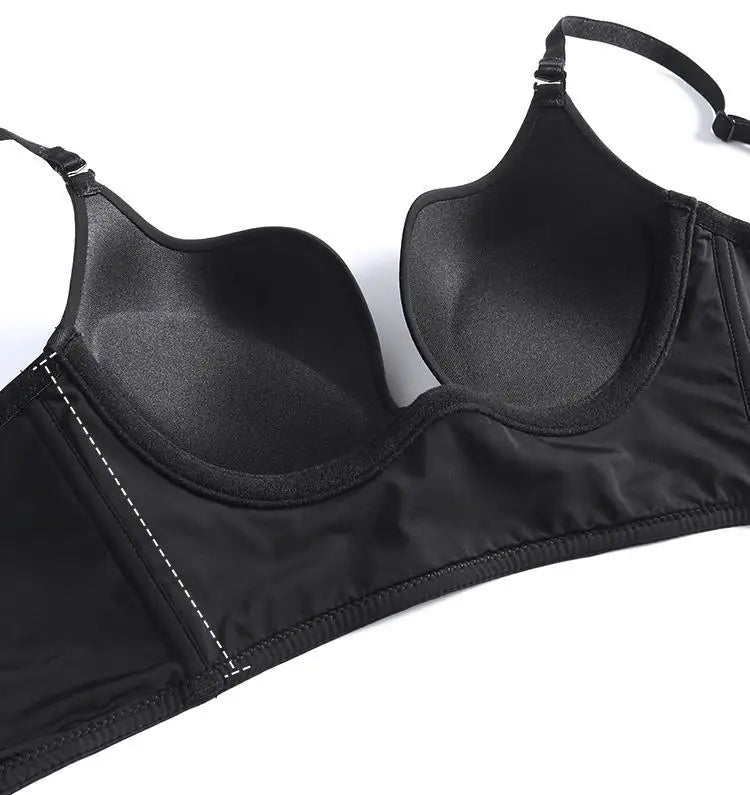 Womens Deep U Neck Seamless Underwire Push Up Bra