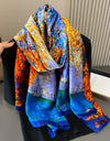Scarf Spring Summer Women Beach Sunscreen Shawl Quality Silk Lady Popular Print Scarves Hijab