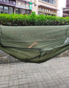 Portable Outdoor Camping Hammock with Mosquito Net High Strength Parachute- Fabric Hanging Bed Hunting Sleeping Swing