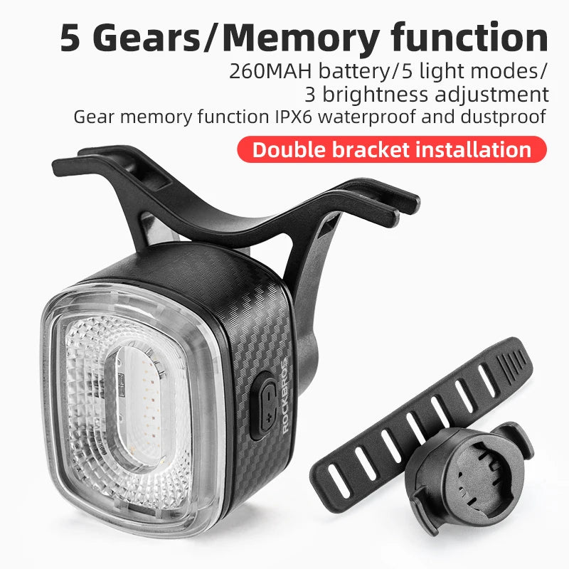 Smart Bicycle Brake Light IPx6 Taillight Type-C Bike Tail Rear Light Auto Stop LED Riding Warning Cycling Light