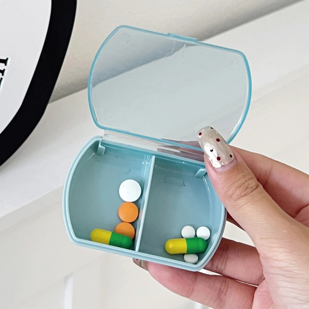 Mini Organizer Case 2 Grids Pill Box Tablet Pill Case Dispenser Medicine Boxes Dispensing Medical Kit