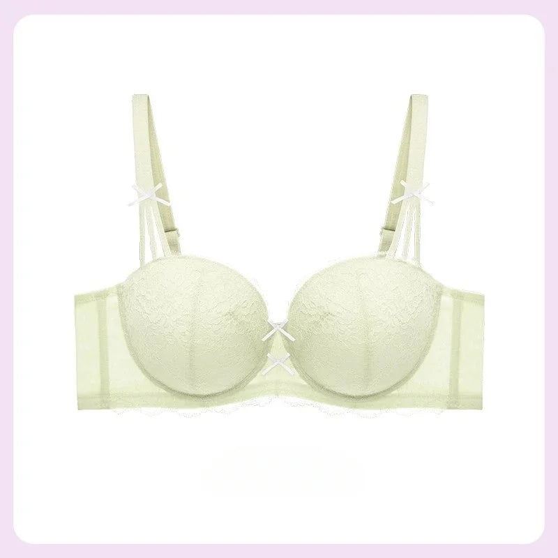 Womens Lace Half Cup Underwire Push Up Bra