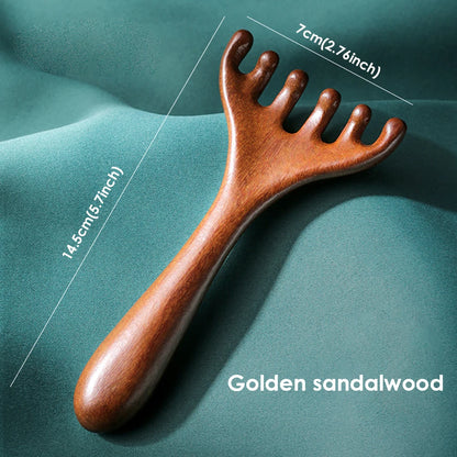 Sandalwood Head Massage Comb Six Claw Massage Comb Scalp Meridian Comb Scratch Head Scratch Gua Sha Tool