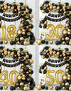 Black Gold Birthday Table Runner 30 50 Birthday Tablecloth Balloon Party Decoration For Home Backdrop Wedding Adult Anniversary