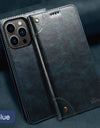 Flip Leather Wallet Phone Case for iPhone 16 15 Pro Max 16E 14 Plus with Magnetic Card Slot Holder Cover