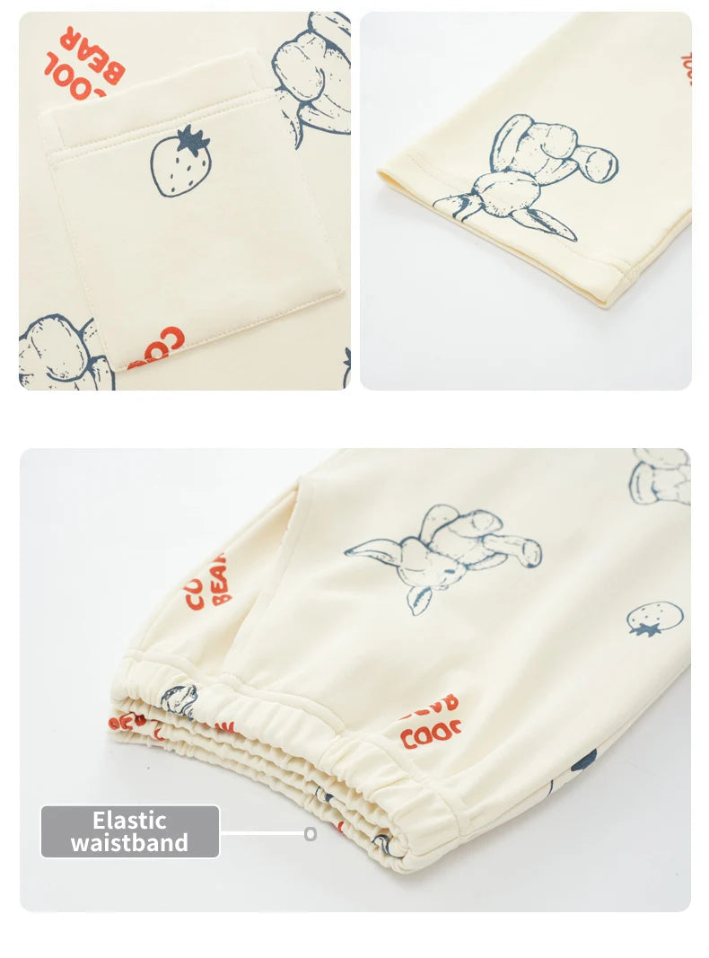 Women’s Winter 100% Cotton Pajama Set – Loose Fit, Turn-Down Collar, Long Sleeves, Cute Pink