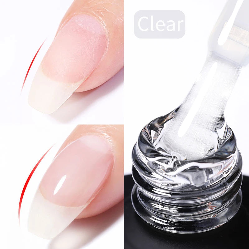 15ml Milky Pink Rubber Base Gel Nail Polish Glitter Semi-Permanent Varnish Soak Off Self Leveling UV LED Polish