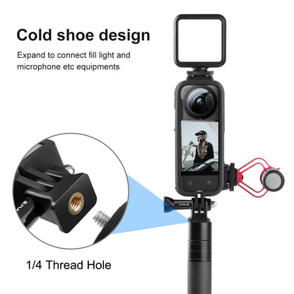 for Insta360 X3 Cold Shoe PC Plastic Protective Frame with Adapter Mount & Screw for Insta360 X3 Sport Cameras Accessories