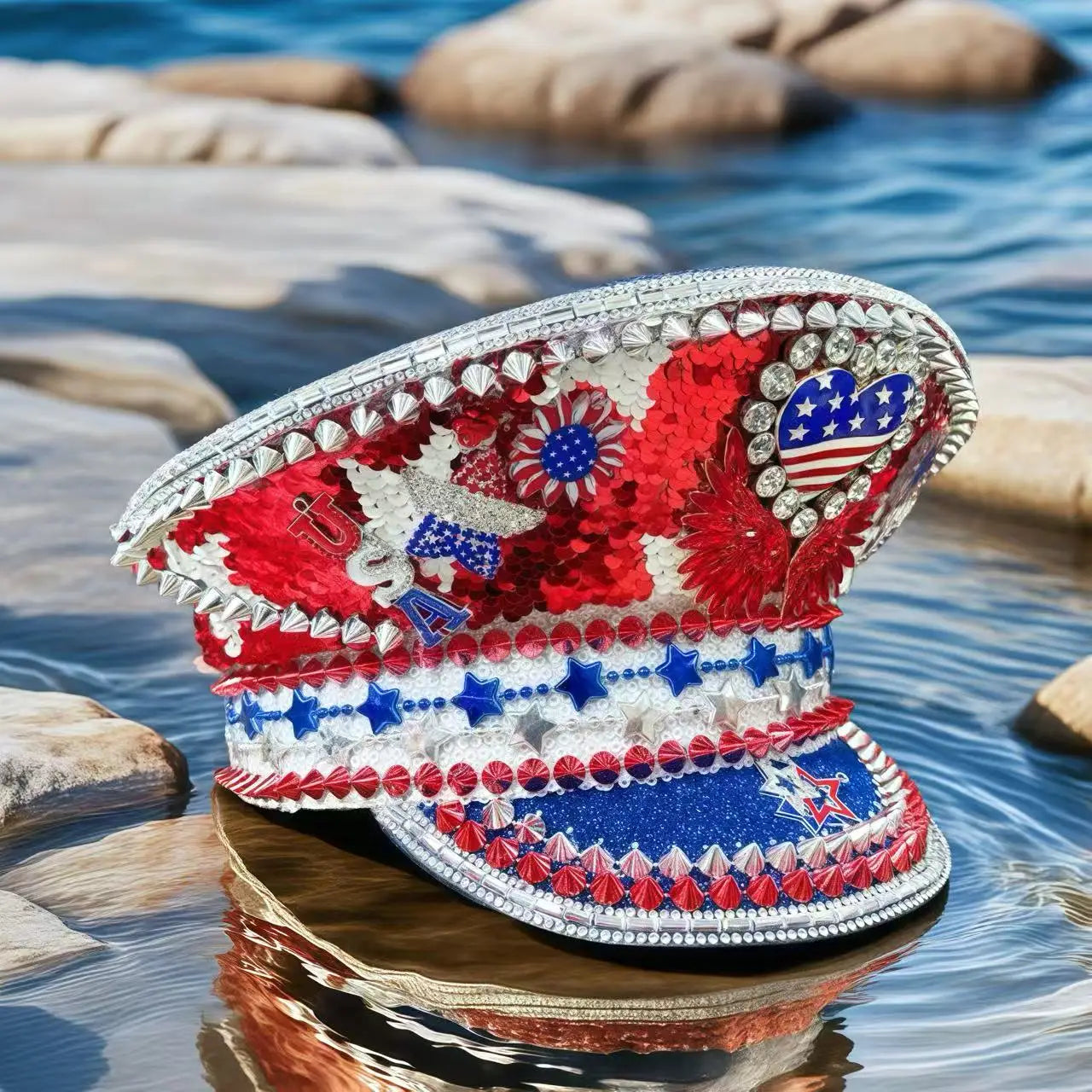 Captains Hat for Men Unisex Handmade Mardi Gras Hat Steampunk Burning Man Masquerade Party HongLuan Free Shipping