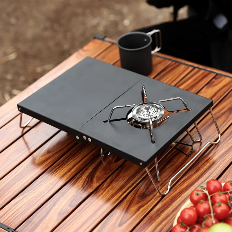 Outdoor Camping Spider Stove Table Folding Portable Mini Table Insulated Stainless Steel Heating BBQ Gas Stove Bracket