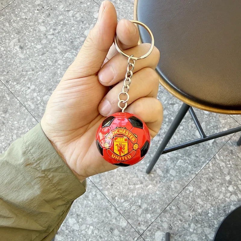 Football Club PU Keychain Soccer Fan Backpack Charm Collectible Gift