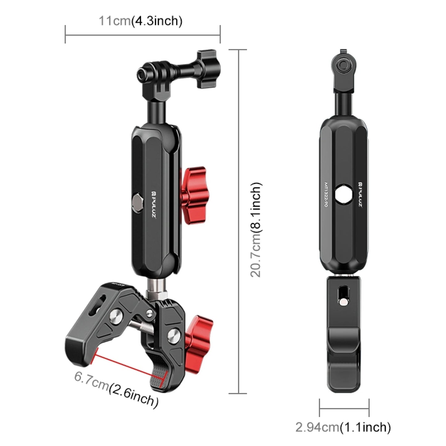 Motorcycle Handlebar Crab Clamp CNC Metal Magic Arm Rod Mount