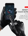 Winter Cycling Gloves Black PU Warm Water Windproof Touchscreen Gloves Skiing Snowboard Motorbike Gloves Men