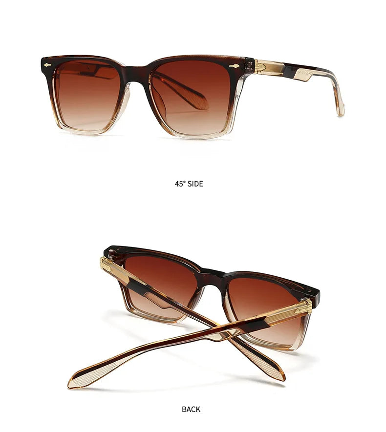 Square Vintage Sunglasses With UV400 Protection