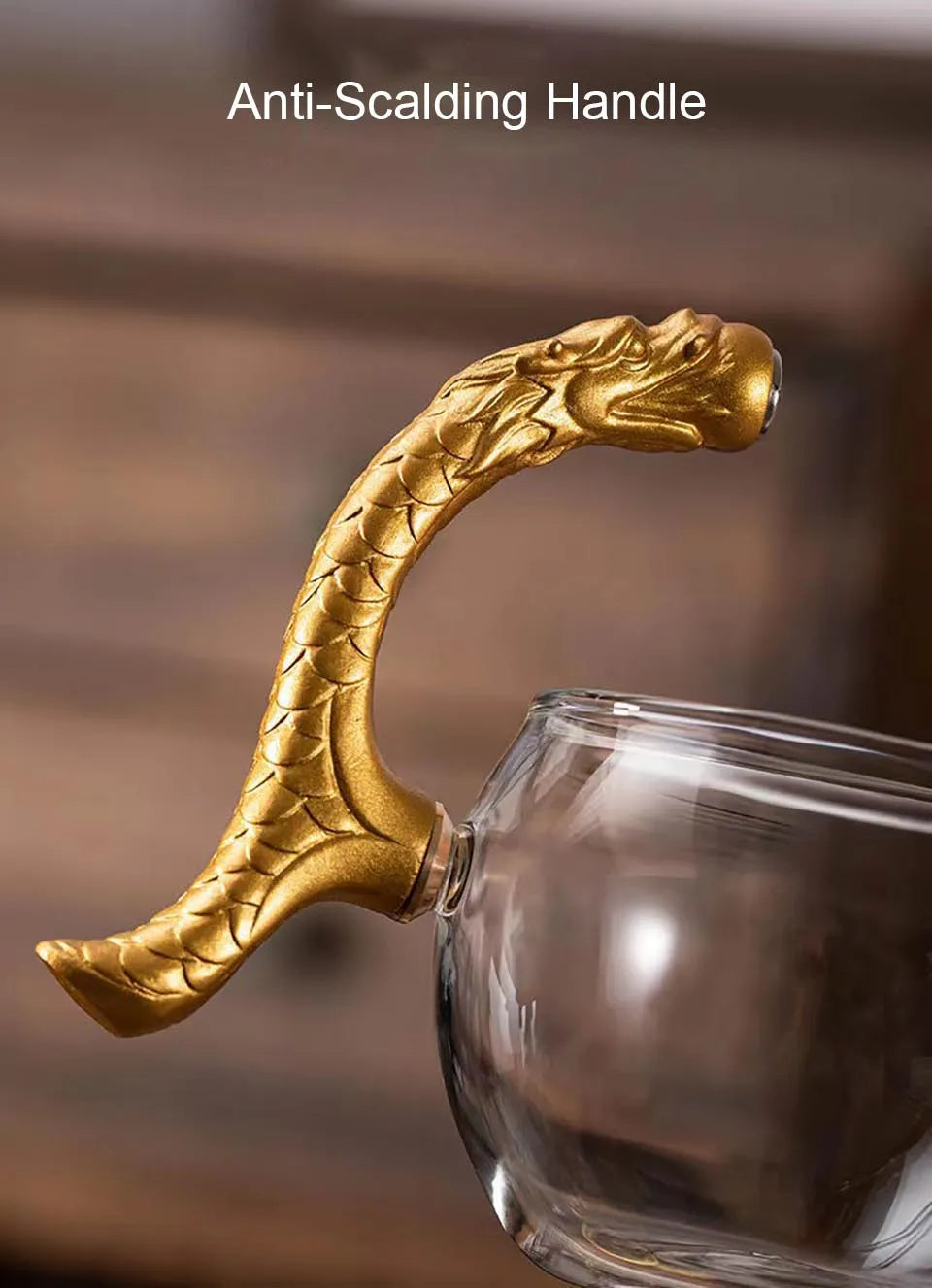 Dragon Glass Teapot  Diversion Rotating Cover Bowl Water Tea Cup Purer Oolong Drinkware Tea