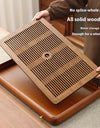 Tea Tray Home Small Solid Wood Pear Wood Dry Soaking Platform Water Storage Tea Set Tea Tray Wooden Tray