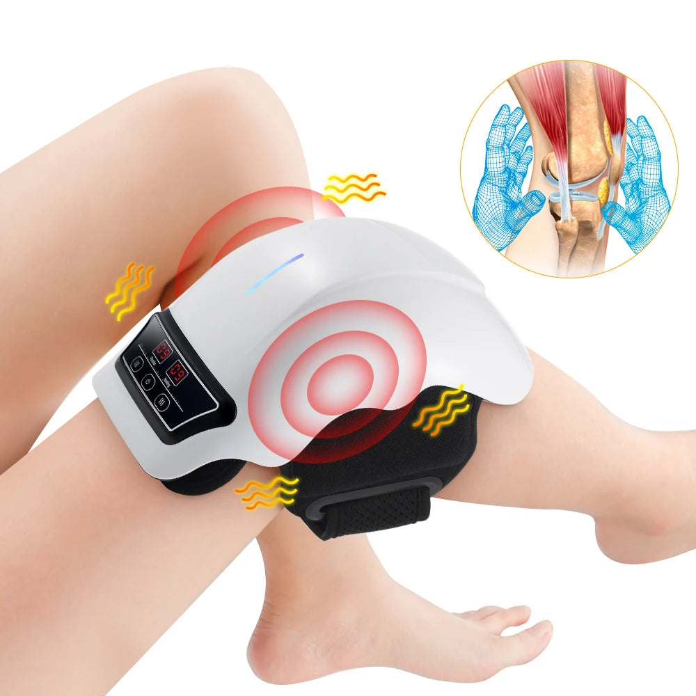 Electric Knee Massager with 3-gear Heating Knee Massage Machine Knee Massage Tool for Women & Men All-round wrap around the knee