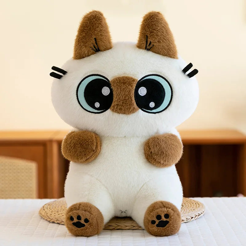 Kawaii Siamese Cat Plush Stuffed Doll Toy