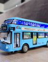 1/36 Double-decker Bus Model Car Toy Alloy Diecast Sound Light Metal Vintage London Autobus Models Toys Collection s Gifts