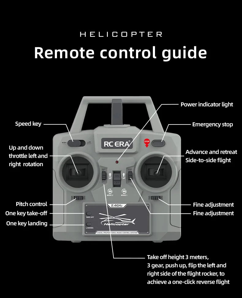 Uh-1 Huey Simulation 3d Six Way Aileron Free Reverse Flying Stunt Helicopter Electric Remote-Controlled Aircraft Model Toy