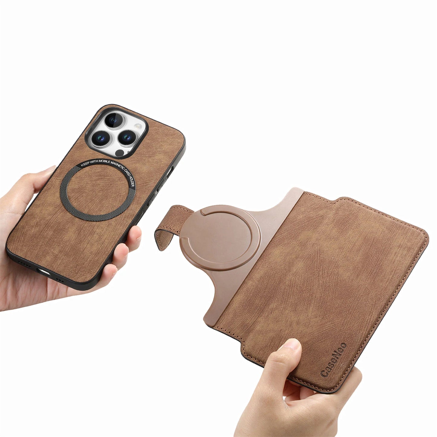 Flip Leather Wallet Case for iPhone 16 15 Pro Max 14 Plus 16E Magsafe  Detachable Card Slot Holder Cover