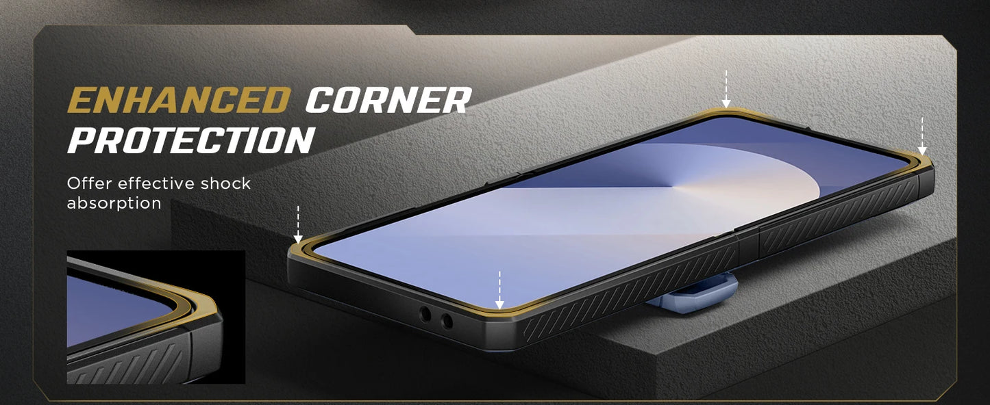 Stand for Z Flip 6 Case with Ring Kickstand Hinge Protection Screen Protector Full Body Protection Magsafe Phone Case