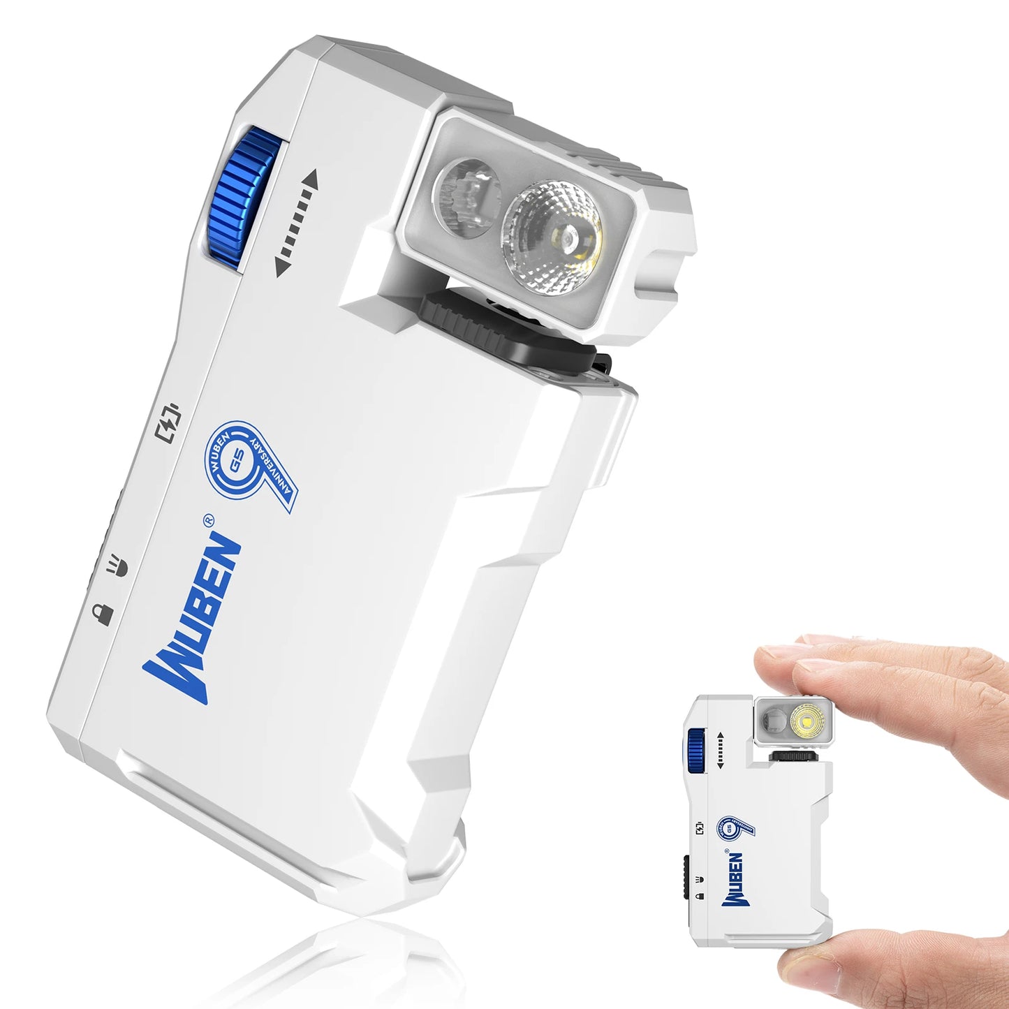 400 Lumen Rechargeable Mini EDC Flashlight With Dual Light Sources And RGB Light