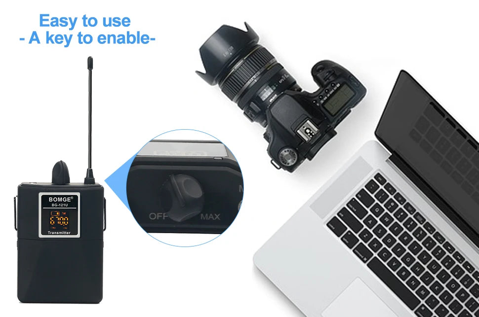 Wireless Lavalier Microphone System with Dual Transmitters for Smartphones Cameras and Live Streaming