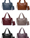 Big Black Shoulder Bags Large Soft Leather Crossbody Handbag Travel Tote Bag