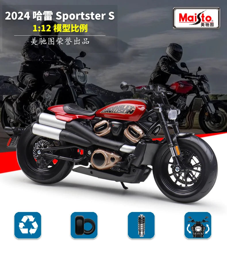 Diecast Harley Sportster S 1250S 2024 Motorcycle Model 1 to 12 Scale