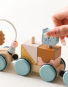 Baby Montessori Toys Wooden Train Baby Educational Toys Wooden Rainbow Blocks Trolley Baby Learning Toys Children Birthday Gifts