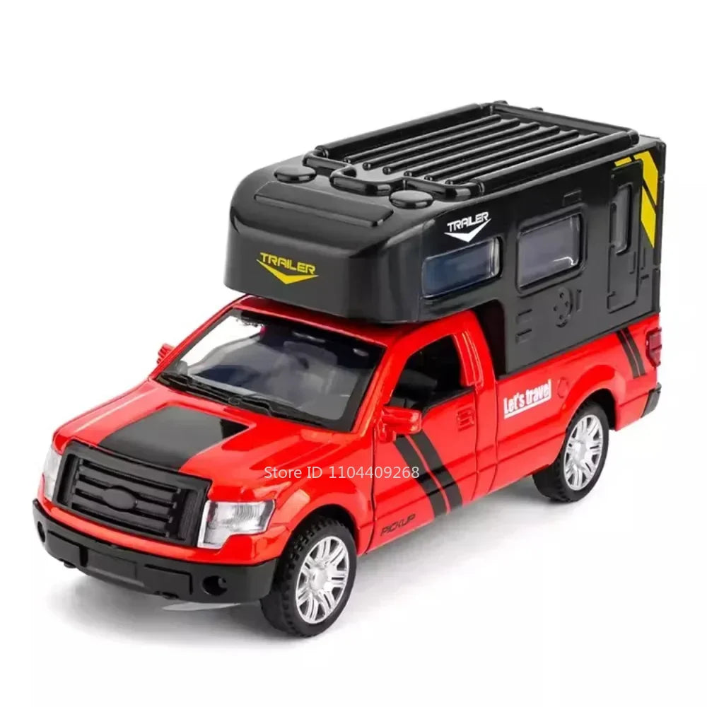 Scale 1:32 Mustang Shelby GT500 F-150 Toy Car Model Alloy Diecast Sound Light Pull Back Vehicle Models Birthday Gifts