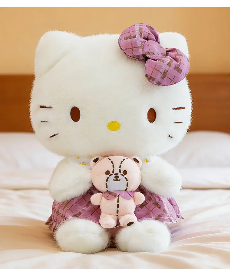 Purple Retro Cat Character Plush Stuffed Doll Toy
