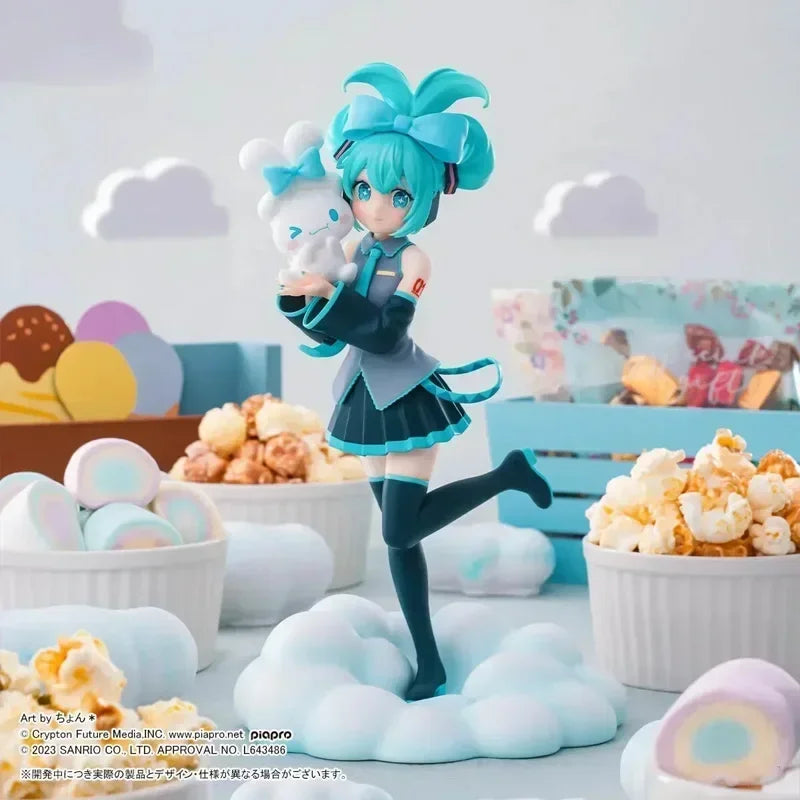 Anime Vocal Girl Figure with Cute Puppy Character PVC Collectible