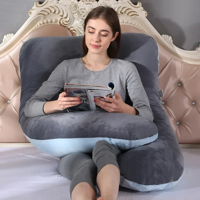 Soft Fleece Pregnant Pillow Gravida U Type Lumbar Pillow Multi Function Side Protect Cushion for Pregnancy Women Dropshipping