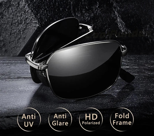 Portable Fold Photochromic Polarized Sunglasses Men