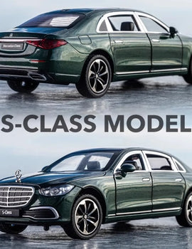 1:24 Scale S400L GLE350 Car Toy Model Doors Opened Sound Light Pull Back Metal Diecast Miniature Vehicle Collection Gift
