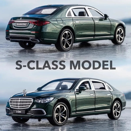 1:24 Scale S400L GLE350 Car Toy Model Doors Opened Sound Light Pull Back Metal Diecast Miniature Vehicle Collection Gift