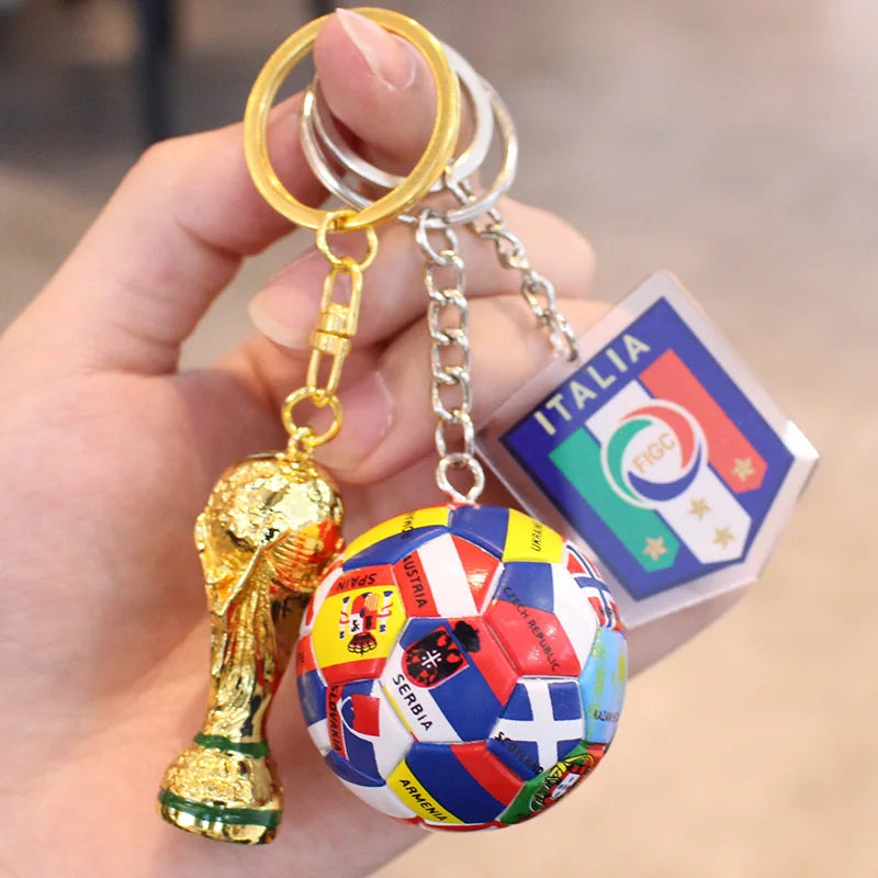 2026 Football Trophy Car Keychain Soccer Fan Bag Charm Souvenir