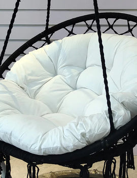 Outdoor Seat Cushion 80 CM  Chair Pads Round Solid White Color Patio Seat Cushion for Rattan Chairs Hanging Basket Chair Wicker Chair C
