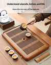 Tea Tray Home Small Solid Wood Pear Wood Dry Soaking Platform Water Storage Tea Set Tea Tray Wooden Tray