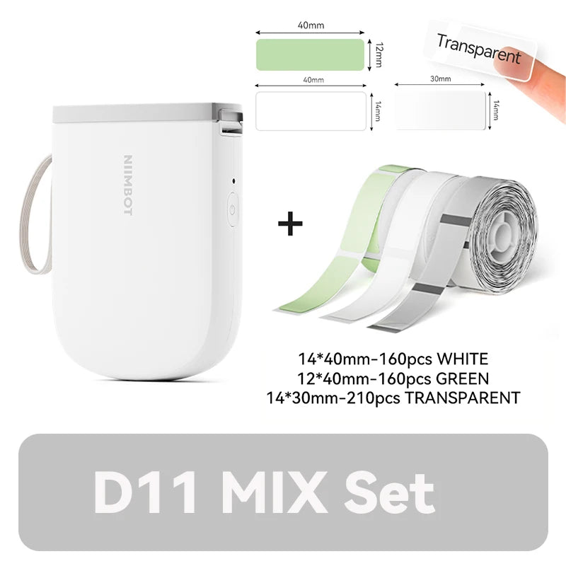 D11 Mini Label Printer 300DPI, Bluetooth Wireless Inkless Sticker Maker, Portable Label Machine for Name Tags, Kitchen & Home