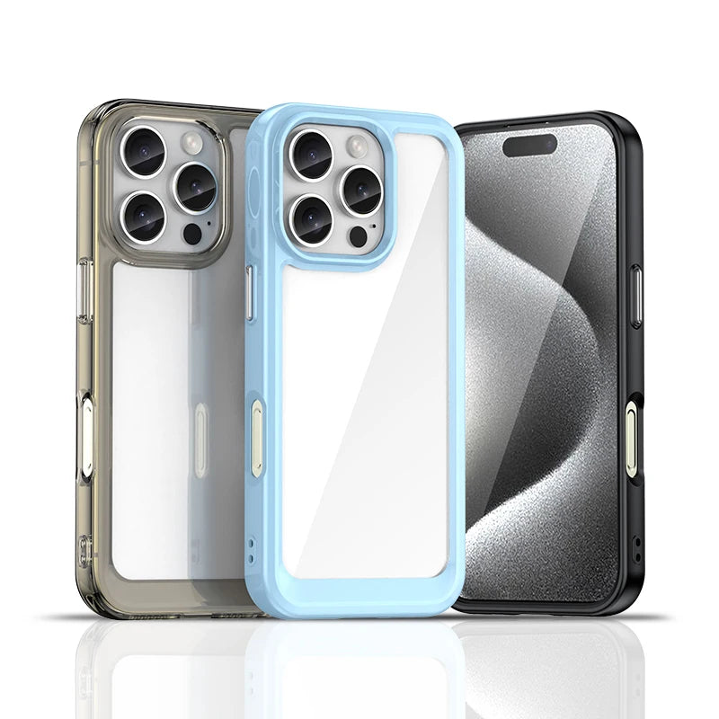 For iPhone 16 Pro Case Luxury Transparent Silicone For iPhone 16 Pro Case Phone Protector Cover for iPhone 16 Pro Cover